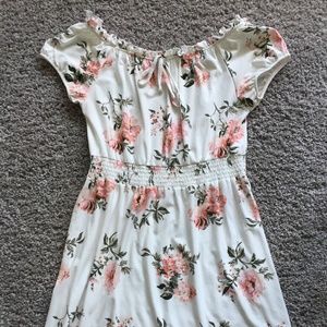 Ardene Super Soft Dress Cream Floral Size Medium